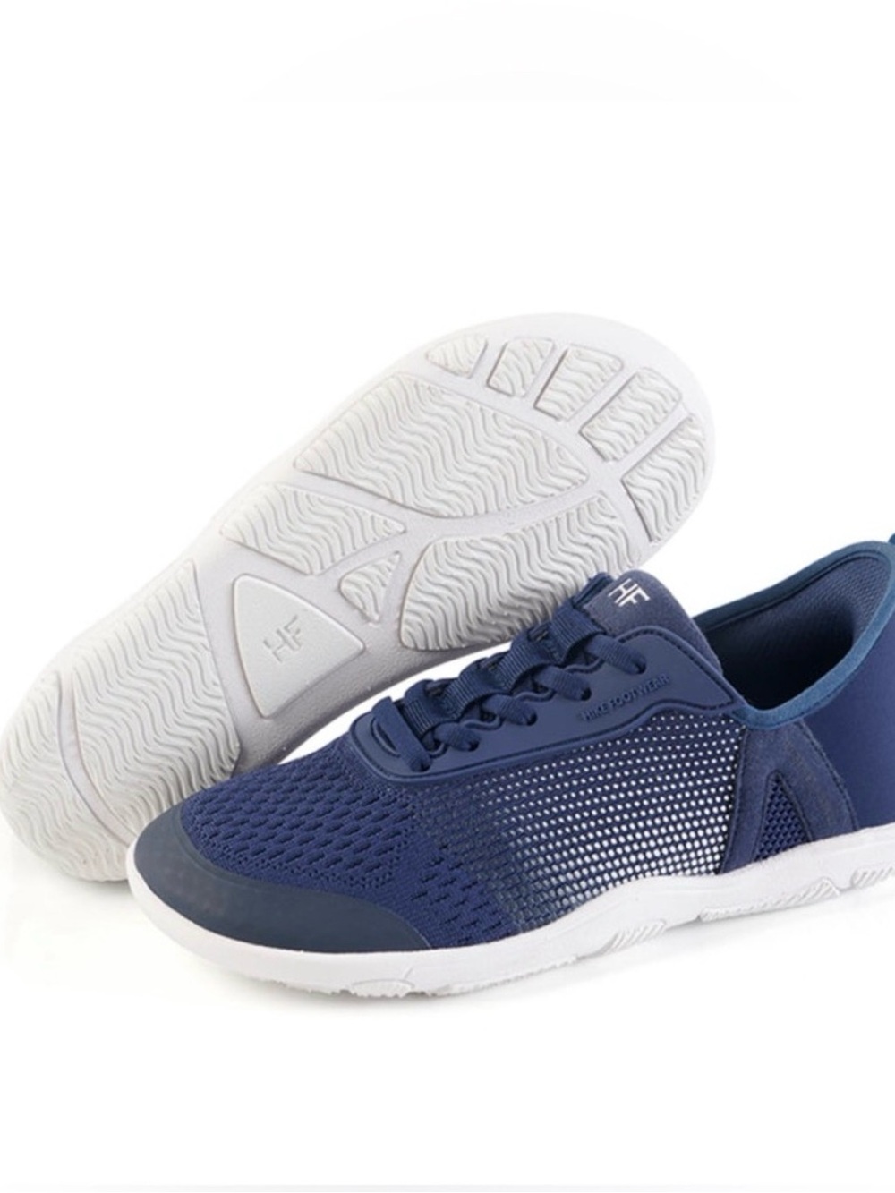 HF Women's Navy Mesh Athletic Sneaker with White Sole